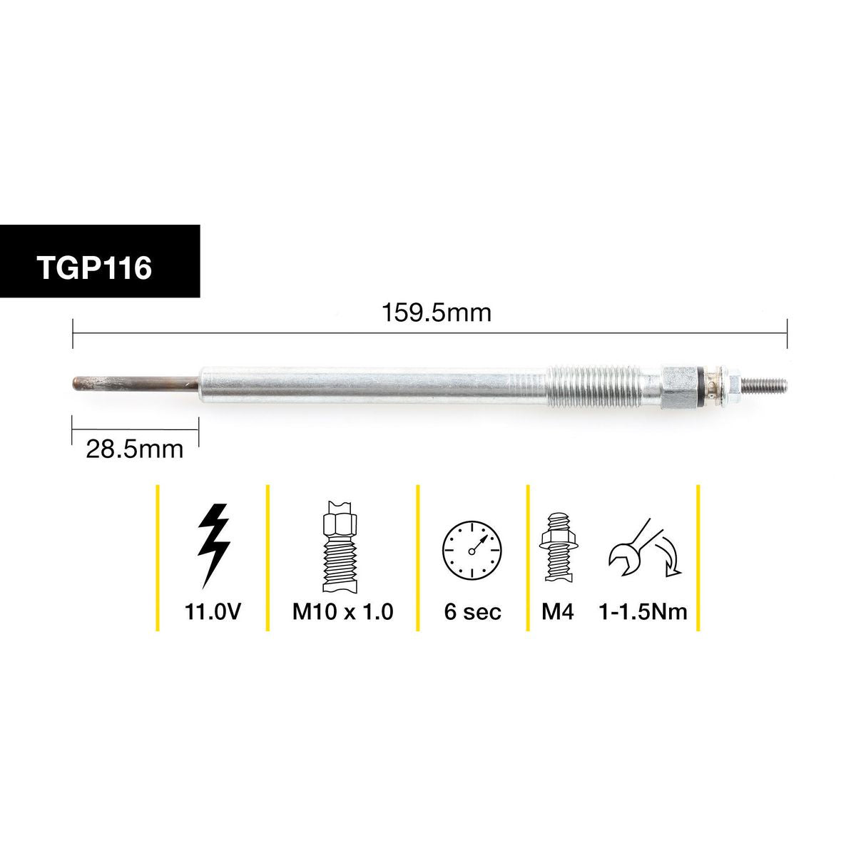 Tridon Glow Plug 11.0V - TGP116
