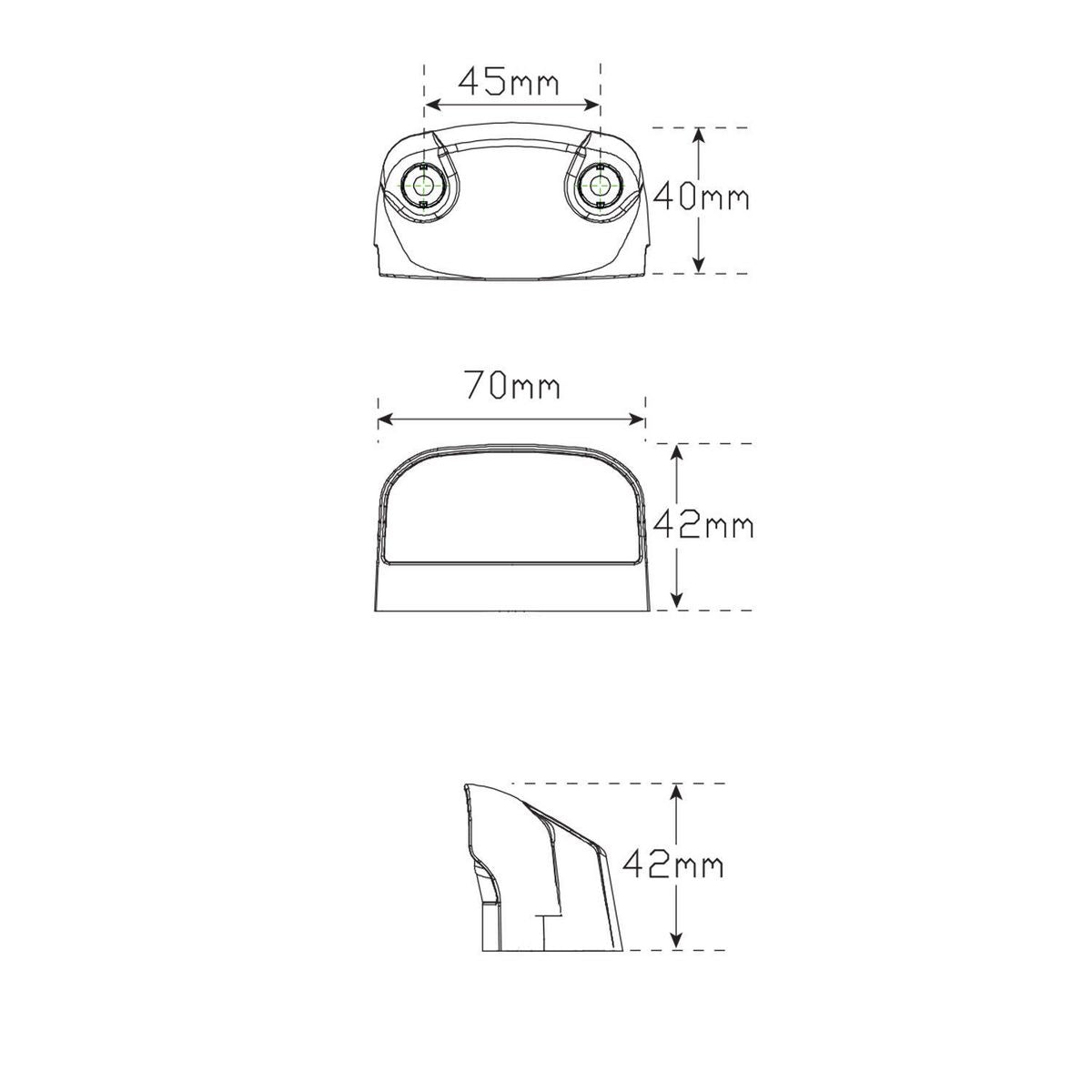 LED Autolamps 12/24V LED Licence Plate Light With 2 Pin Plug - 41BLMCSB