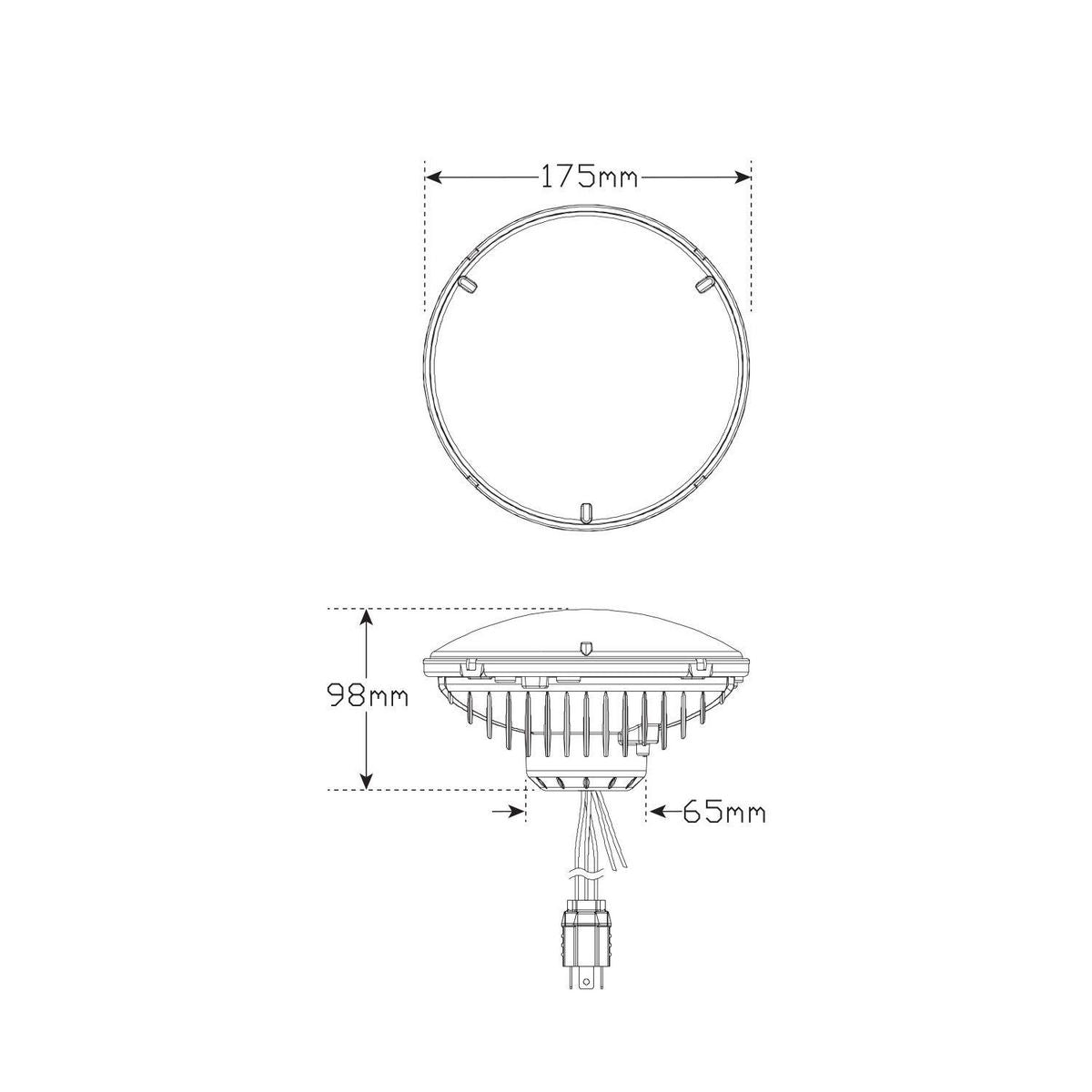 LED Autolamps 10/32V HL 174 Headlamp High Beam Only - HL174