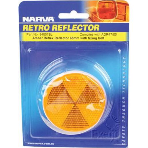 Narva Reflector Round Amber 65mm 2 Pack - 84001BL