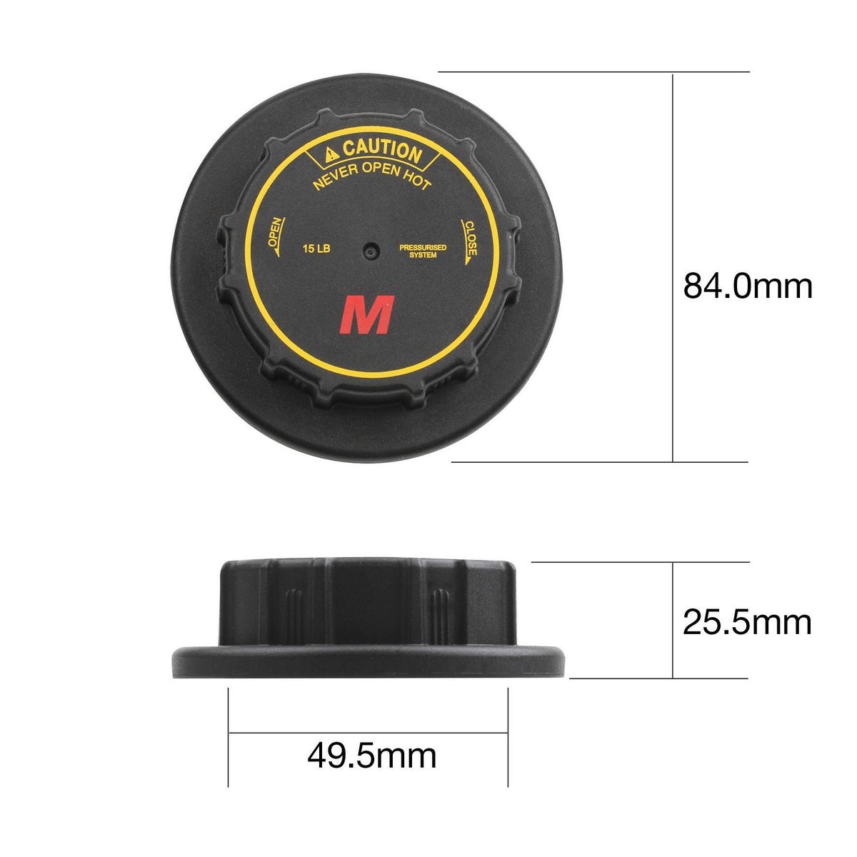 Tridon Radiator Cap 15 Psi - 100 Kpa Plastic Screw On - CM15100
