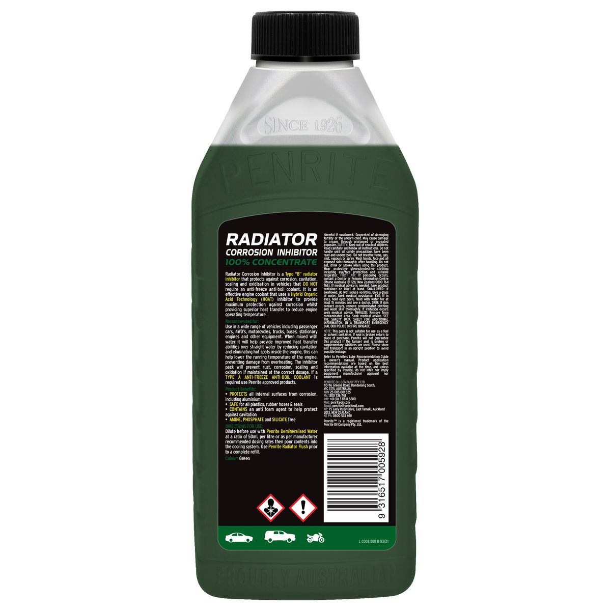 Penrite Radiator Corrosion Inhibitor Concentrate 1L - COOL1001