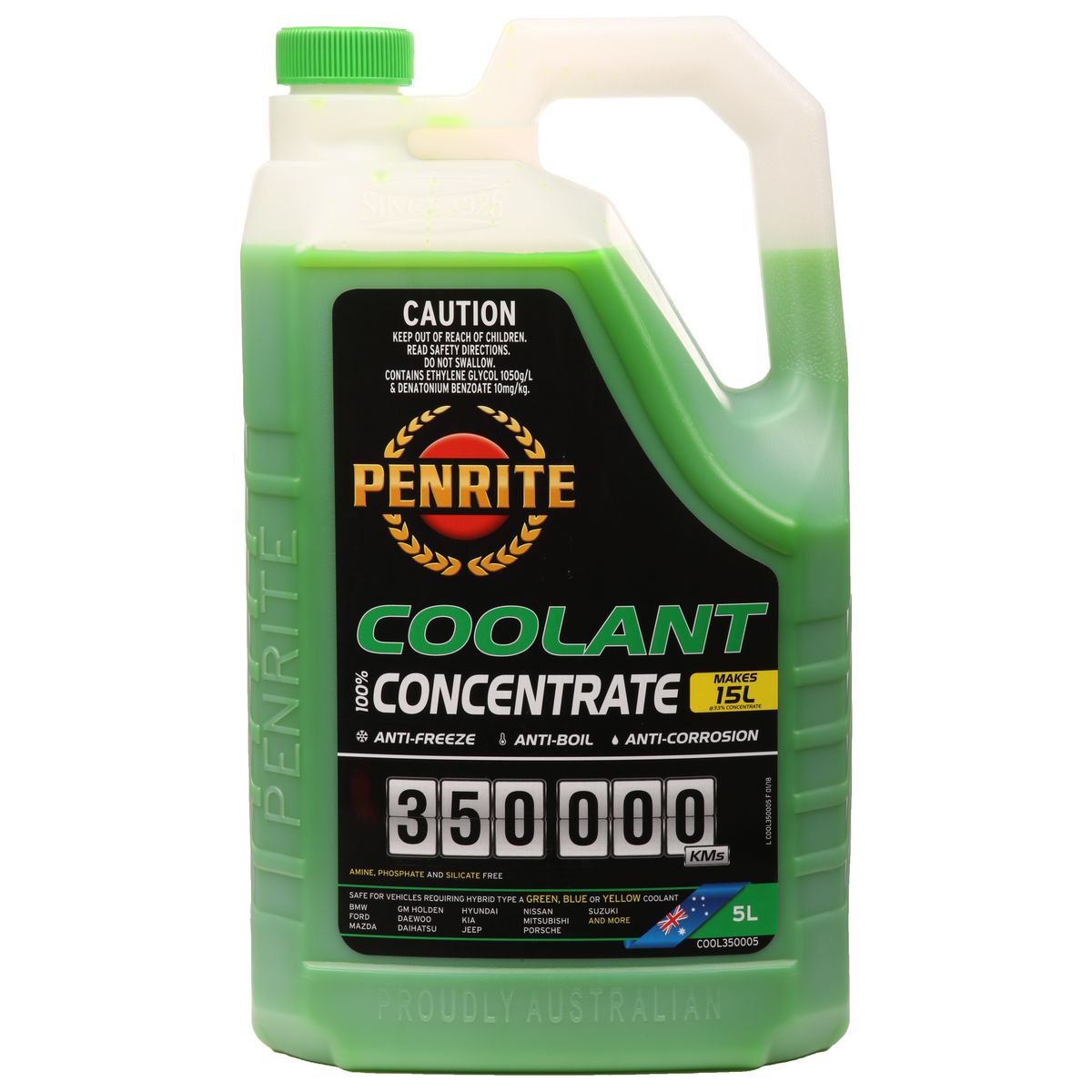 Penrite 350,000km Green Anti-Freeze Coolant Concentrate 5L - COOL350005