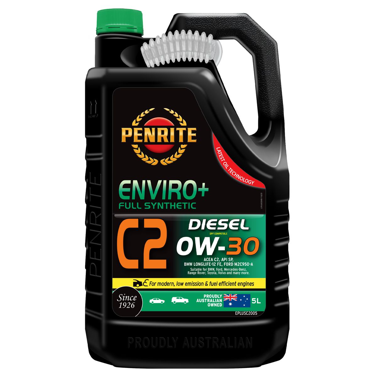 Penrite Enviro+ C2 0W-30 Engine Oil 5L - EPLUSC2005