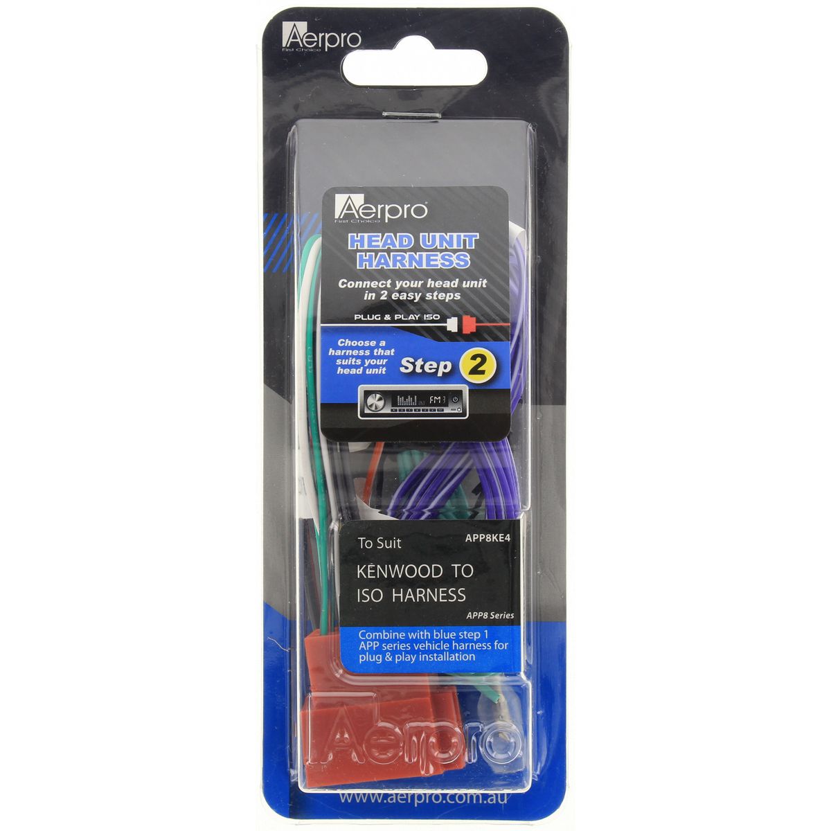 Aerpro App 8 Secondary ISO Harness fits Kenwood AV Headunits 22 Pin - APP8KE4