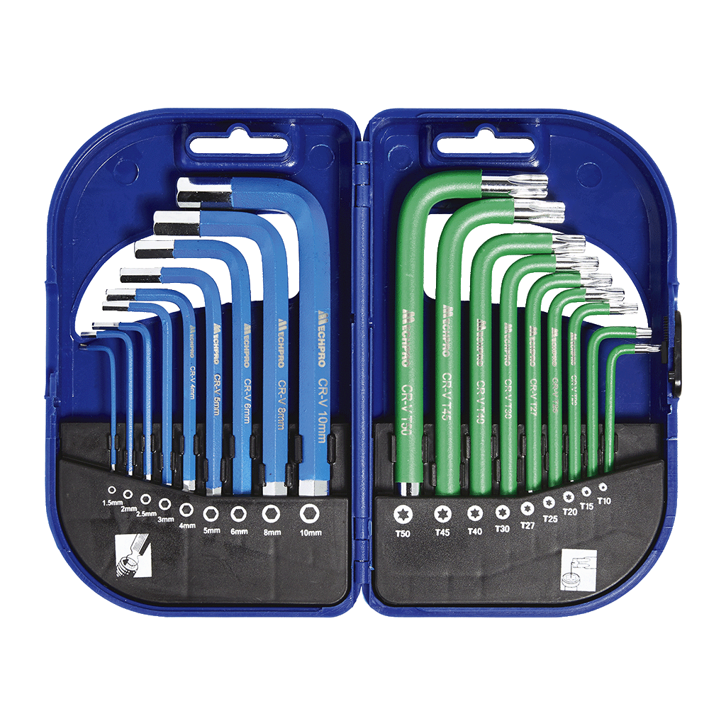 Mechpro Blue Torx Key Short Arm Set 18pc - MPBHK108K