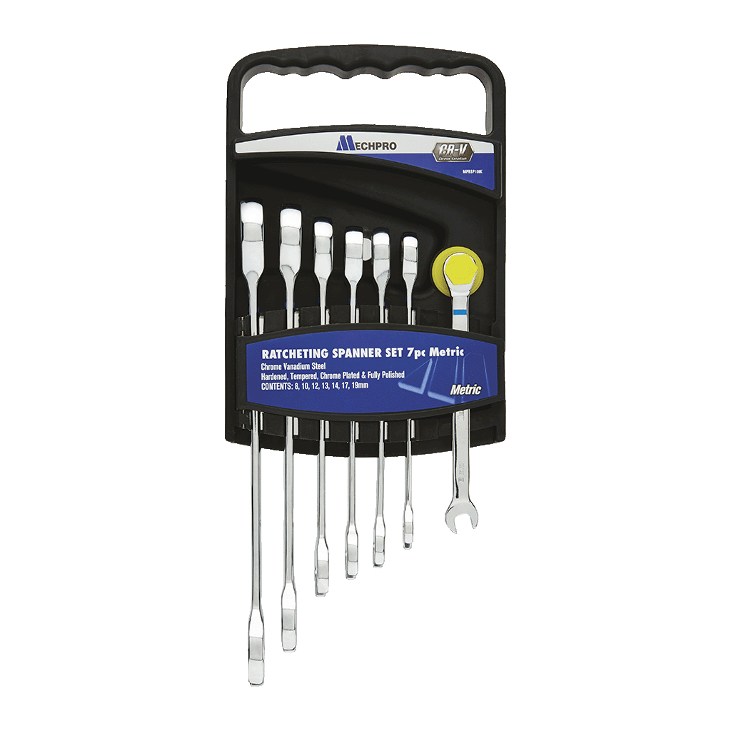 Mechpro Blue Ratcheting Spanner Set Metric 7pc - MPBSP106K