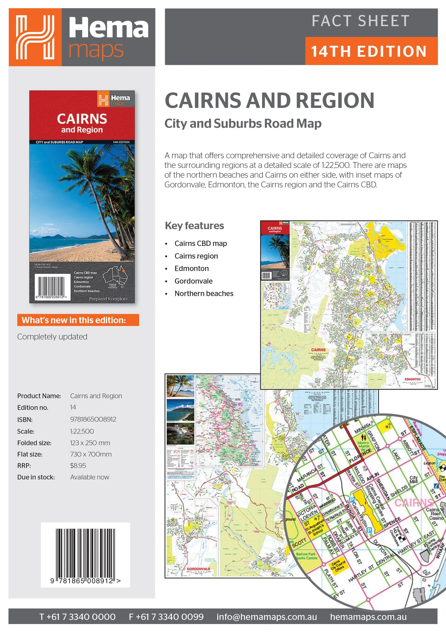 Cairns And Region Map 14th Edition - 9781865008912