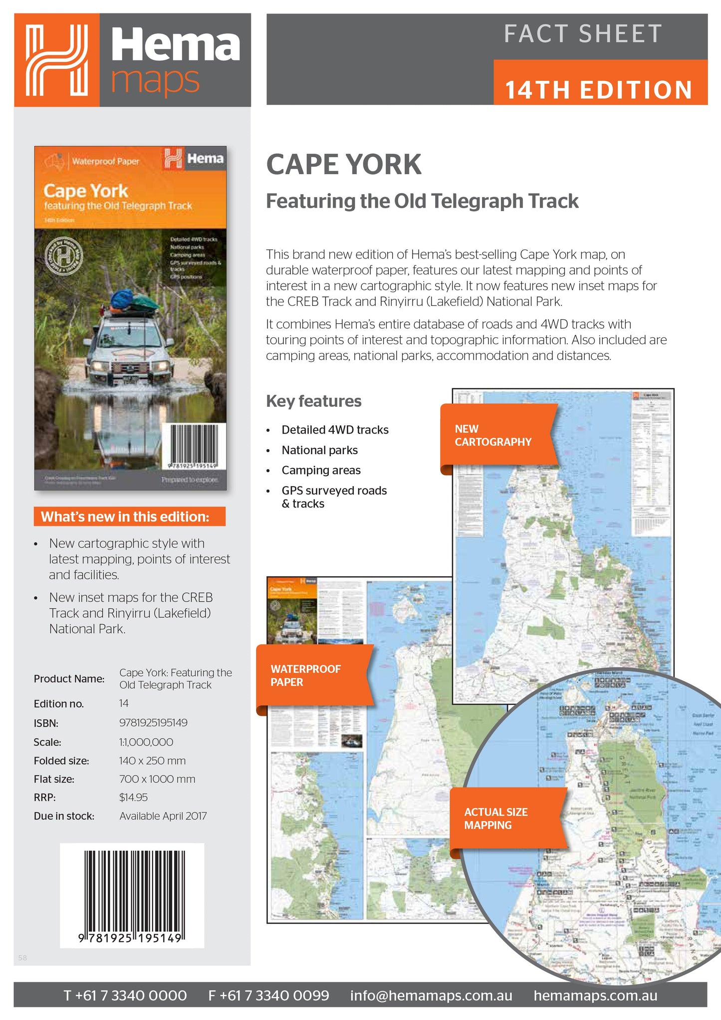Cape York Map 14th Edition - 9781925195149