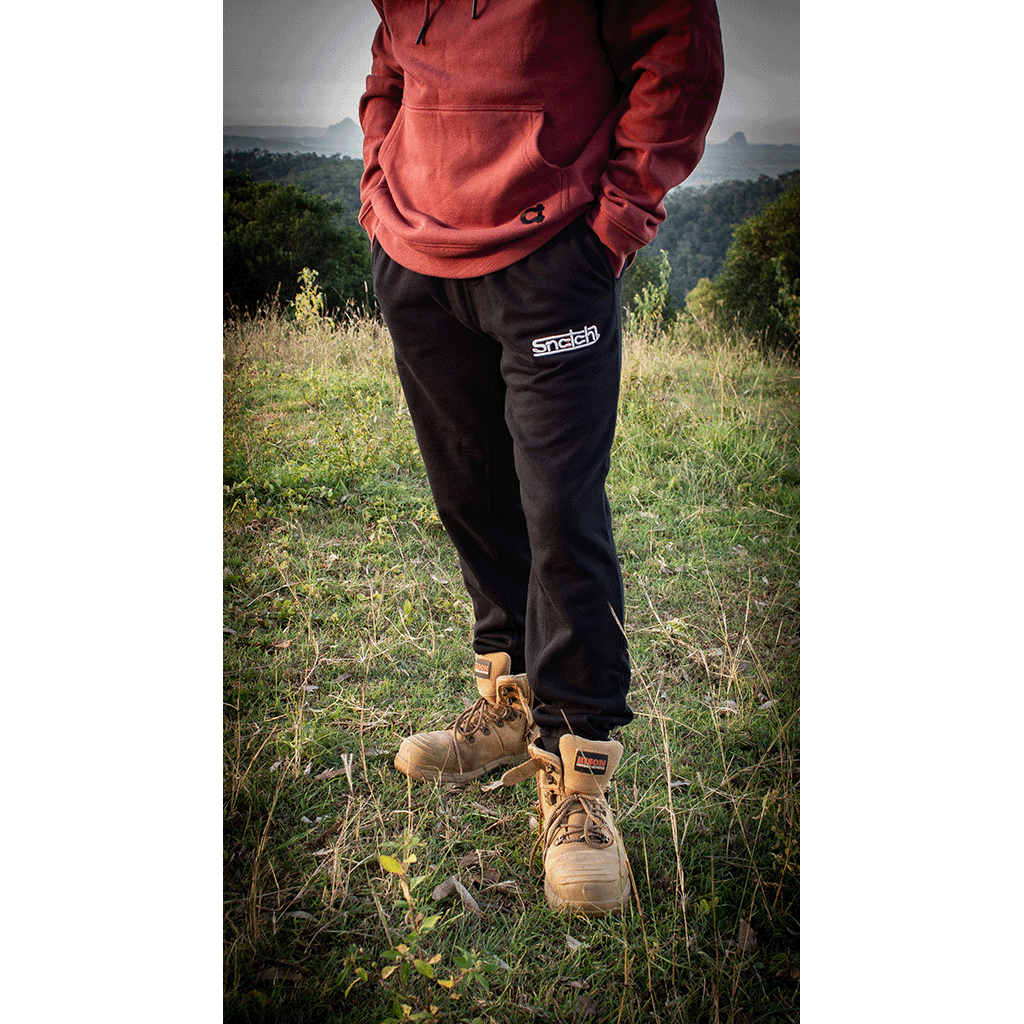 Embroidered Snatch Track Pants Slim Black