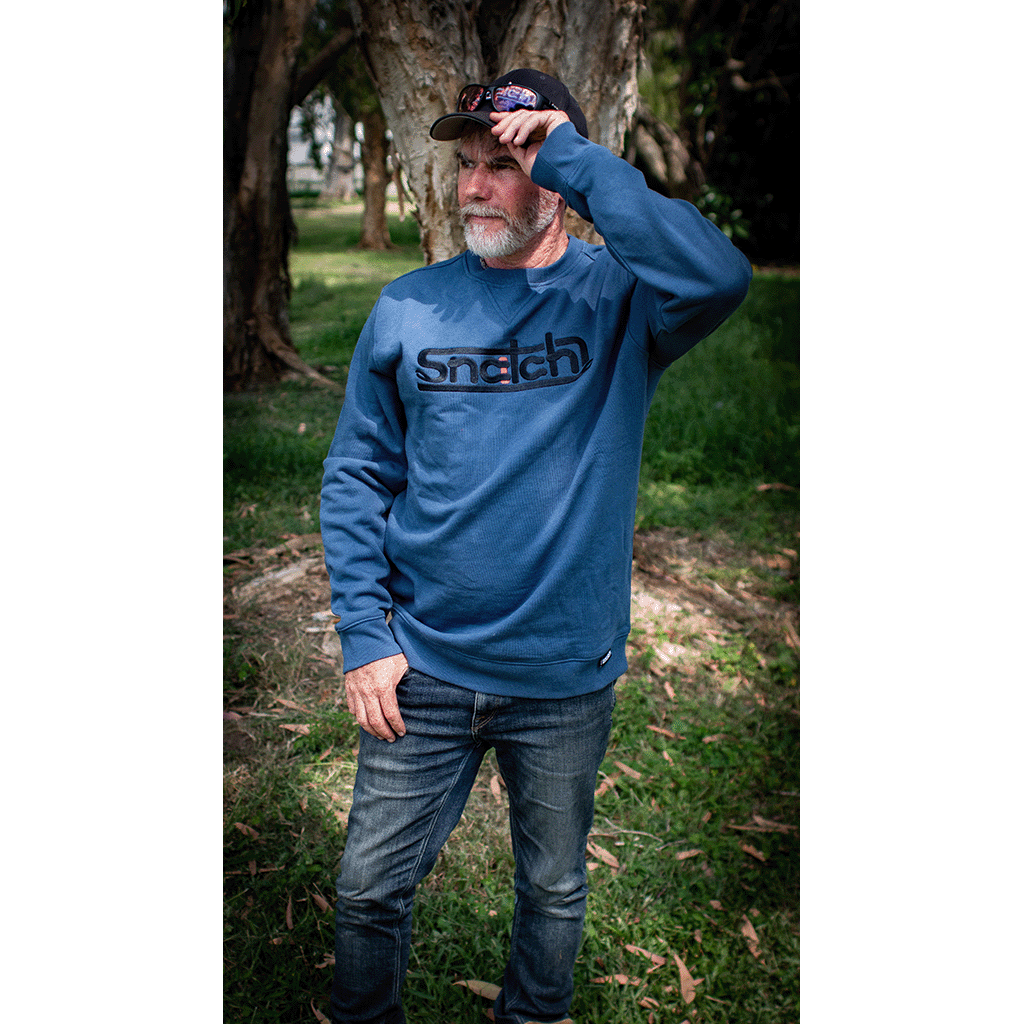 Embroidered Snatch Crew Sweater Petrol