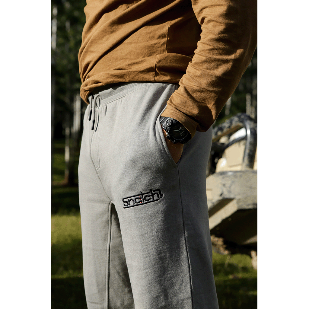 Embroidered Track Pants Slim Dirty Stone