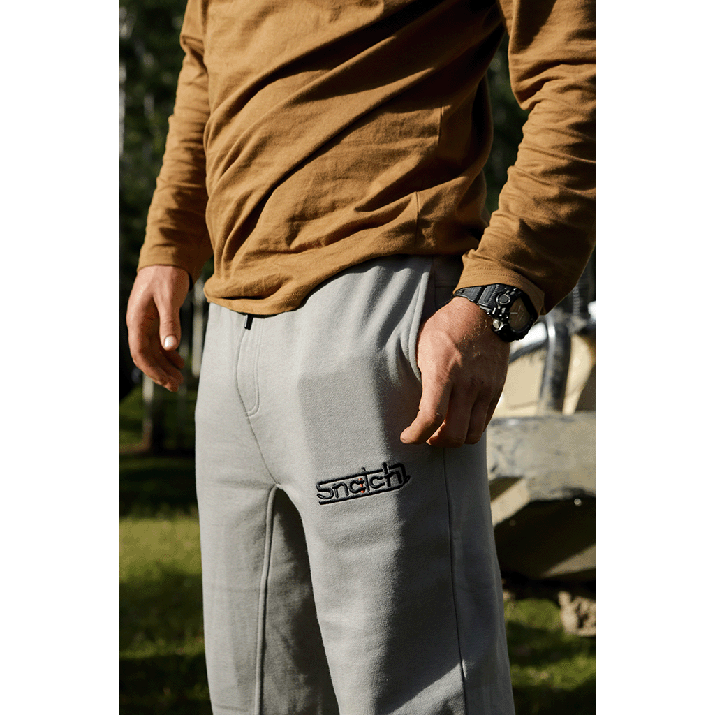 Embroidered Track Pants Slim Dirty Stone