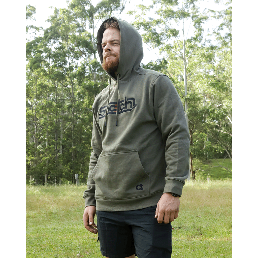 Embroidered Snatch Hoodie Army Green