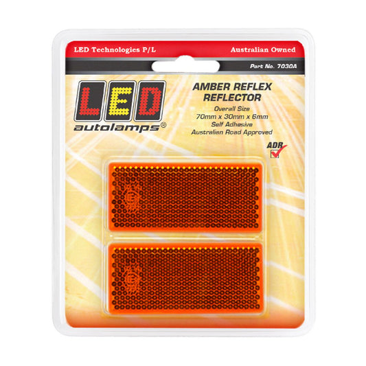 LED Autolamps Reflector Amber 70mm*30mm - 7030A
