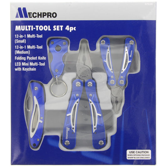 Mechpro Blue Multi Tool Set 4pc - MPBLMT