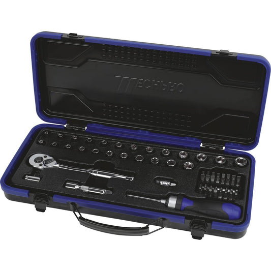 Mechpro Blue Socket Set Metric/SAE 1/4In & 3/8In Drive 62pc - MPBSK113K