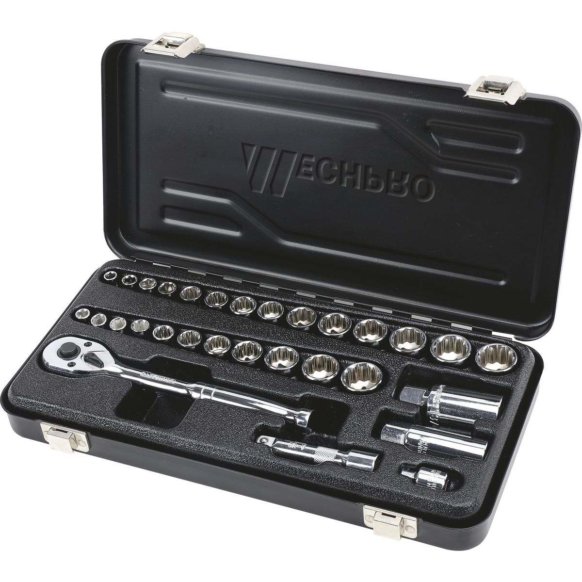 Mechpro Blue Socket Set Metric/SAE 1/4In & 3/8In Drive 30pc - MPBSK128K