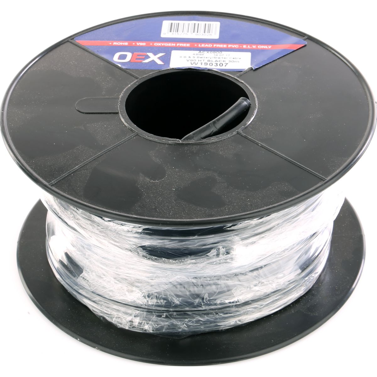 OEX 8 B&S Single Core Battery Cable Black 30M Roll - ACX0900
