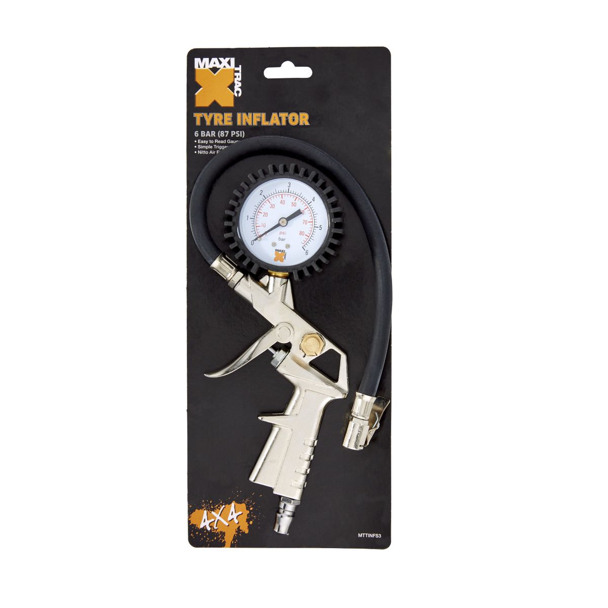 Maxi Trac 4WD Tyre Inflator with Analogue Gauge - MTTINFS3