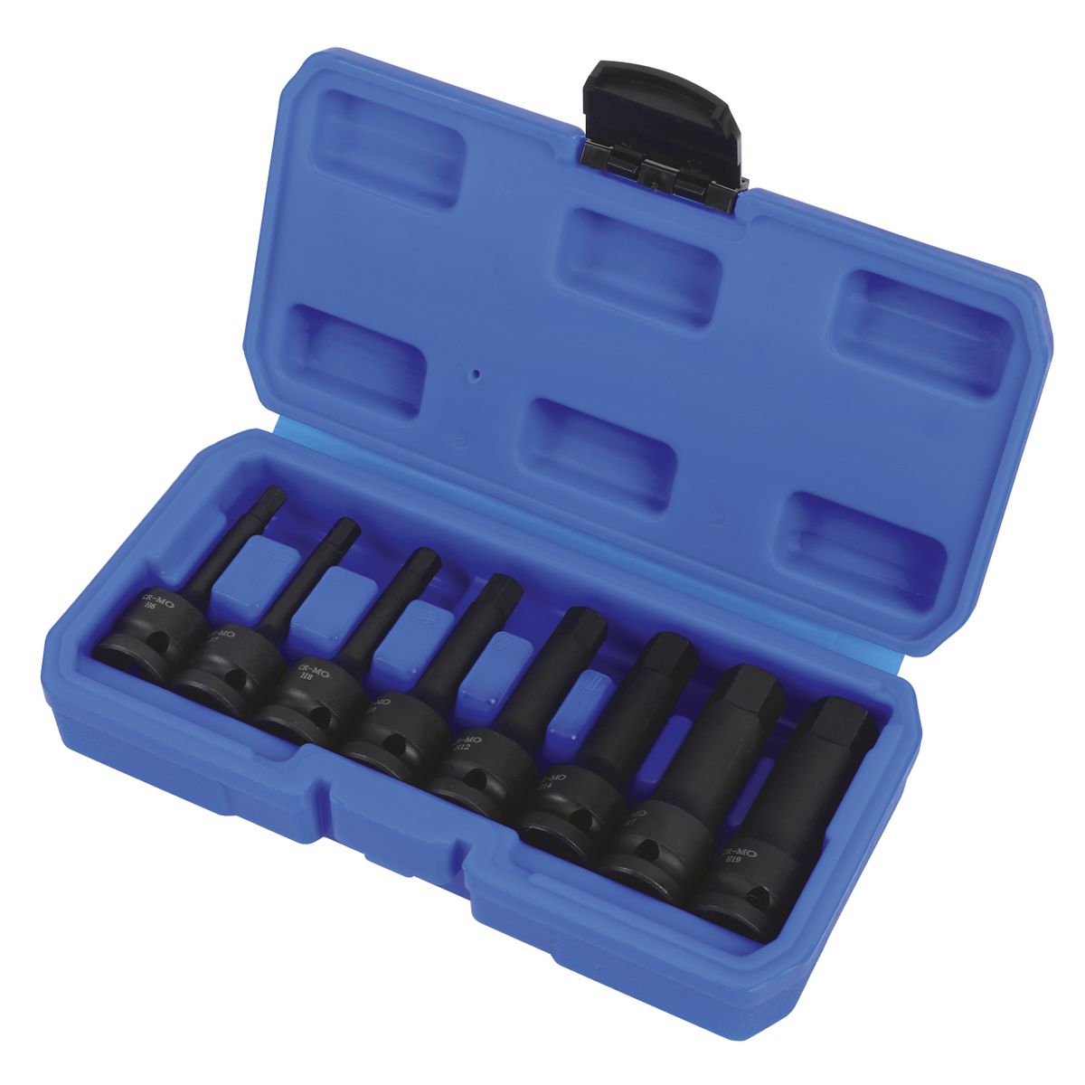 Mechpro Blue Impact Hex Bit Set Metric 1/2In Drive 8pc - MPBSK132K