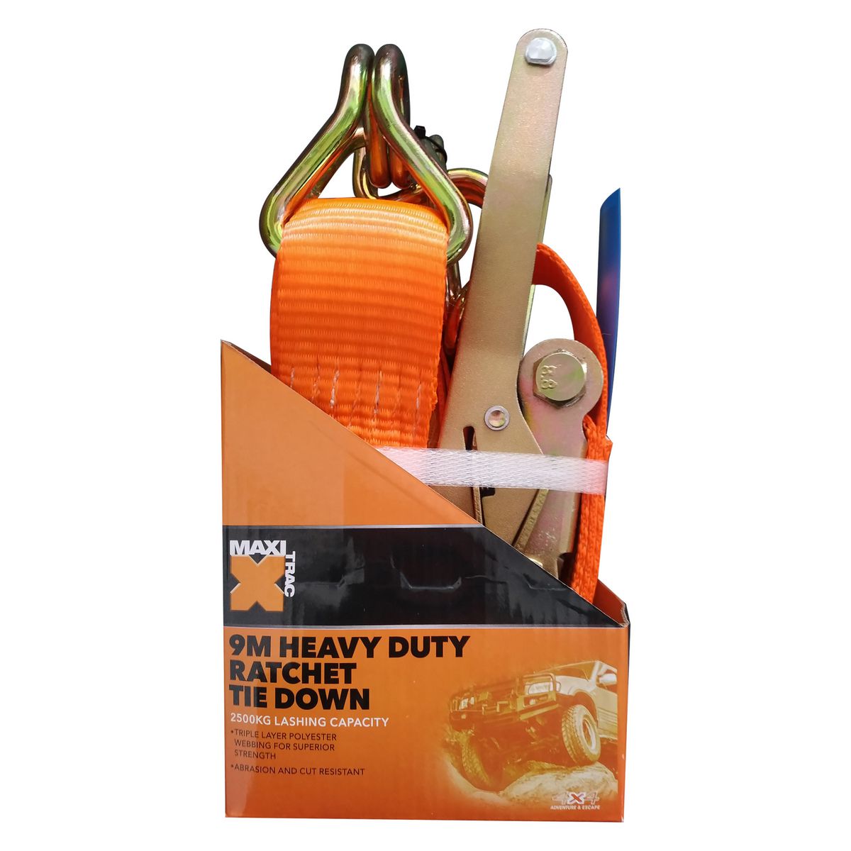 Maxi Trac Ratchet Tie Down Heavy Duty 2500kg - MTD12