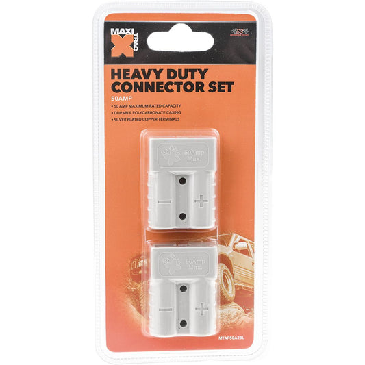 Maxi Trac Heavy Duty 50A Connector Grey (2pk) - MTAP50A2BL