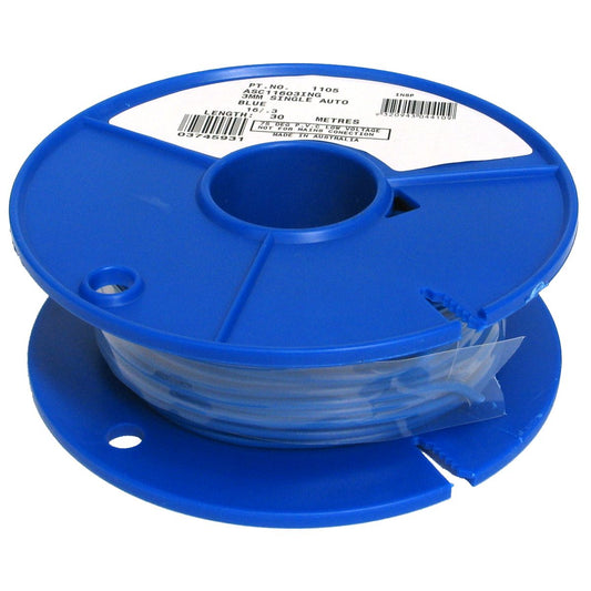 OEX Automotive Cable Single Core 3mm Blue 30M Roll - ACX0704
