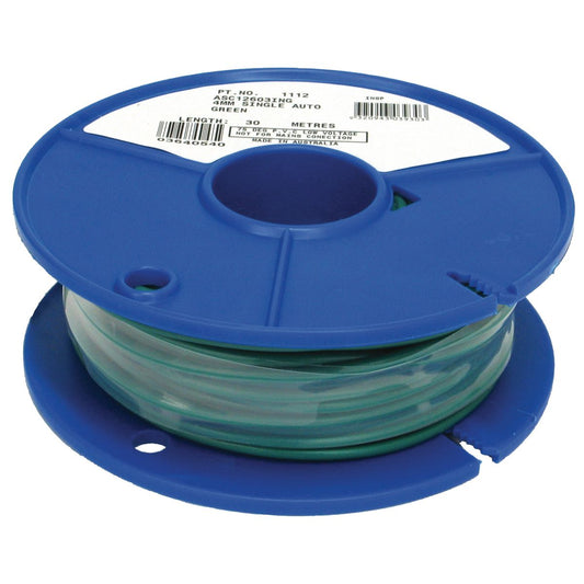 OEX Automotive Cable Single Core 4mm Green 30M Roll - ACX0724