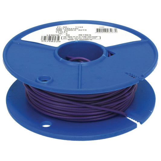 OEX Automotive Cable Single Core 3mm Violet 30M Roll - ACX0710