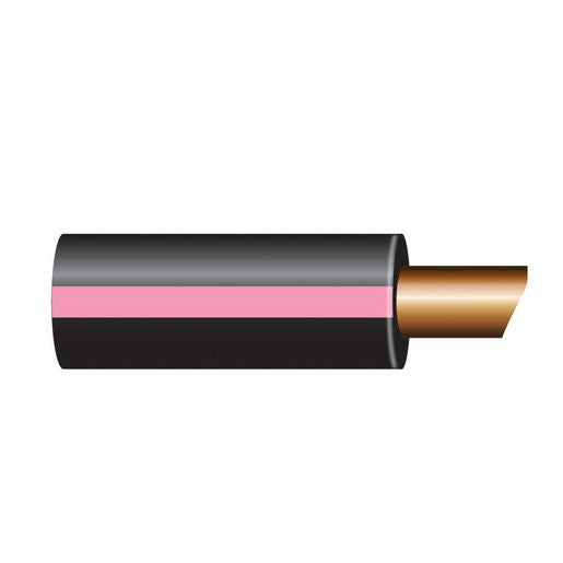 OEX 3mm Single Core Automotive Cable, Black With Pink Trace - 30m Roll - ACX0719