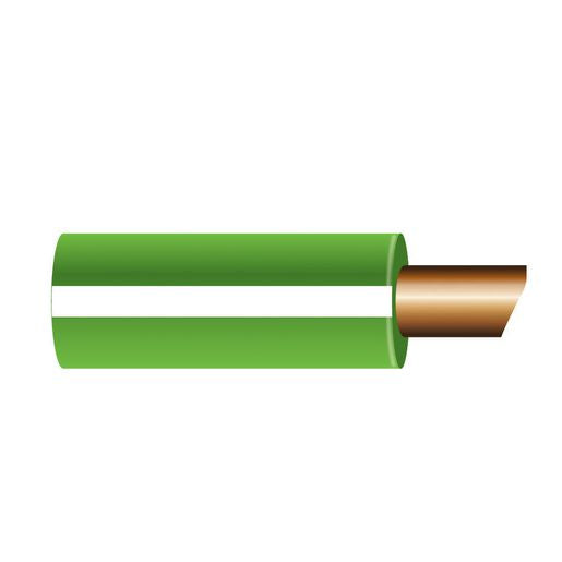 OEX Automotive Cable Single Core 3mm Green W/White Trace 30M Roll - ACX0720
