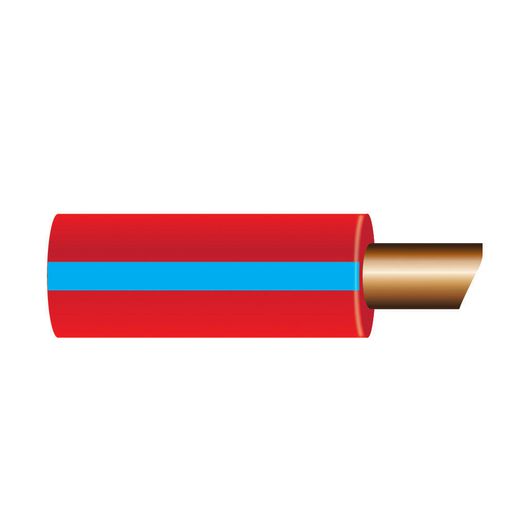 OEX 4mm Single Core Automotive Cable, Red With Blue Trace - 500m Roll - ACX0743/500