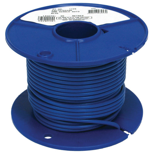 OEX Automotive Cable Single Core 5mm Blue 30M Roll - ACX0754