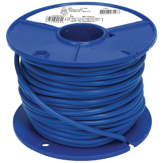 OEX Automotive Cable Single Core 6mm Blue 30M Roll - ACX0765