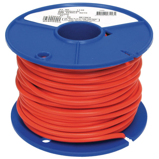 OEX Automotive Cable Single Core 6mm Orange 30M Roll - ACX0768