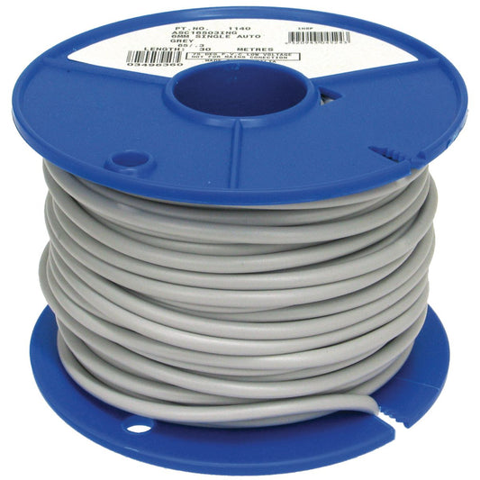 OEX 6mm Single Core Automotive Cable, Grey - 30m Roll - ACX0770