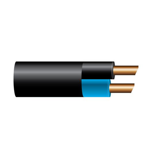 OEX 5mm Twin Core Automotive Cable, Blue/Black, With Black Sheath - 30m Roll - ACX0835