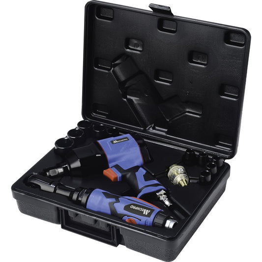 Mechpro Blue Air Ratchet & Impact Wrench Kit 16pc - MPBATK18
