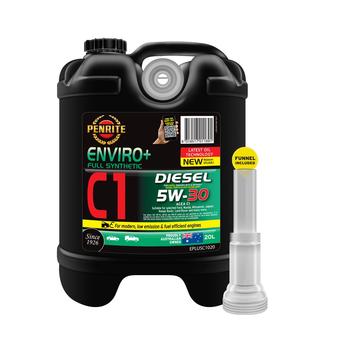 Penrite Enviro+ C1 5W-30 Diesel Engine Oil 20L - EPLUSC1020