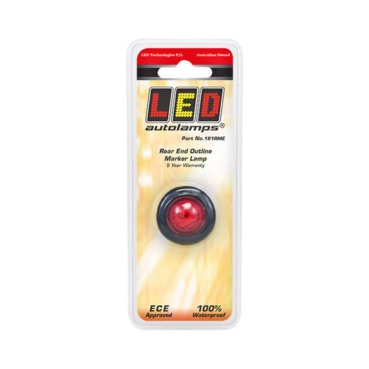 LED Autolamps Side Marker Light Red LED 12 or 24V - 181RME
