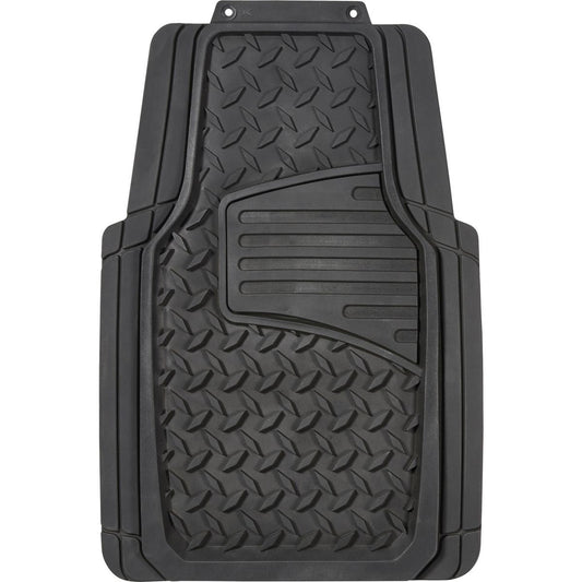 Maxi Trac 4WD Black Rubber Diamond Plate Car Front Floor Mats Pair - MTCM2PCFDPBLK