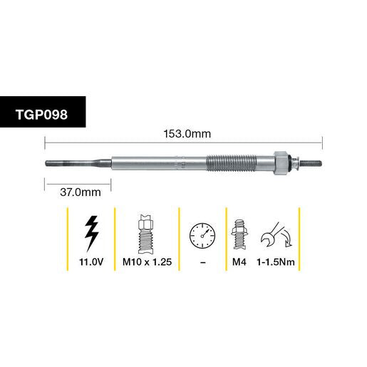 Tridon Glow Plug 11.0V - TGP098