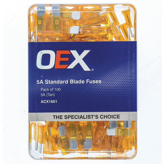 OEX Fuse Standard Blade 5A Tan (Pack of 100) - ACX1601