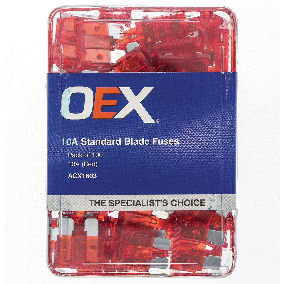 OEX Fuse Standard Blade 10A Red (Pack of 100) - ACX1603