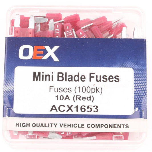 OEX Fuse Mini Blade 10A Red (Pack of 100) - ACX1653