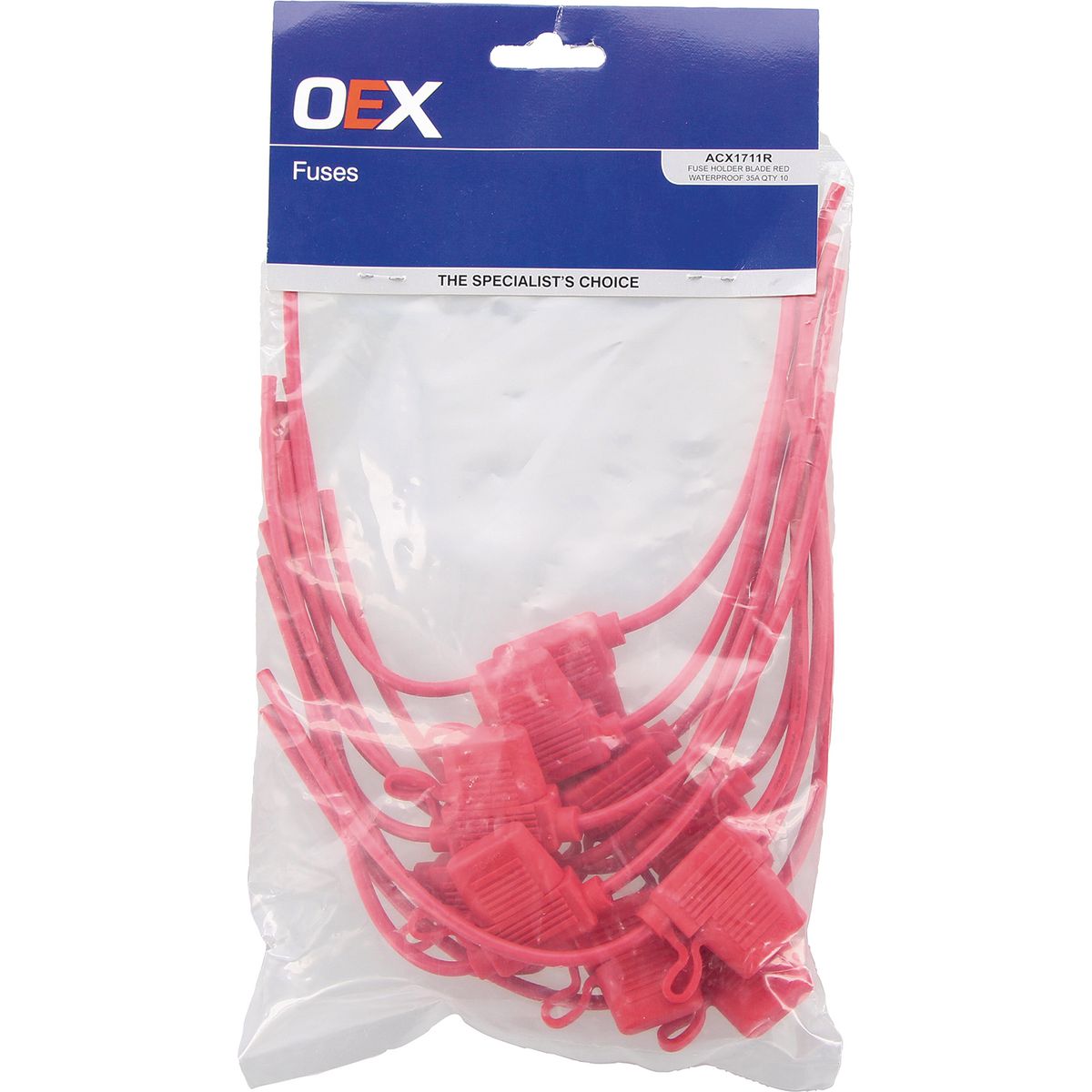 OEX In Line Fuse Holder Standard Blade 1 Way 35A 10 Pce - ACX1711R