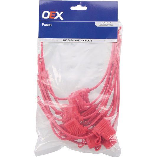 OEX In Line Fuse Holder Standard Blade 1 Way 35A 10 Pce - ACX1711R