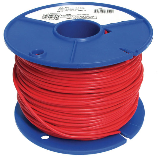 OEX Automotive Cable Single Core 3mm Red 100M Roll - ACX0702L