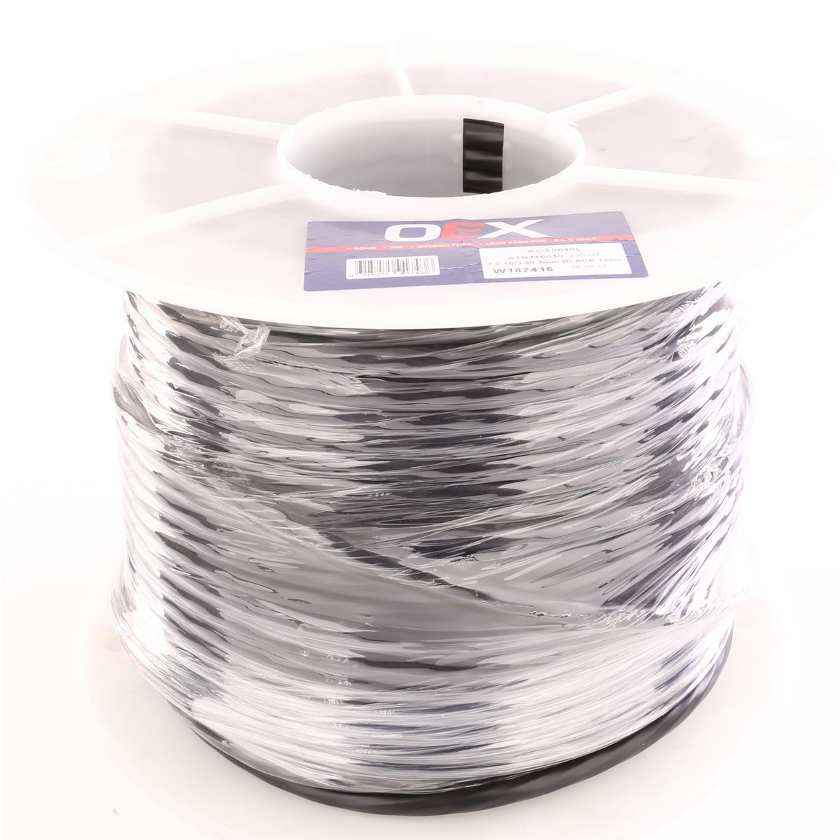 OEX Trailer Cable 7 Core 3mm W/Black Sheath 100M Roll - ACX0816L